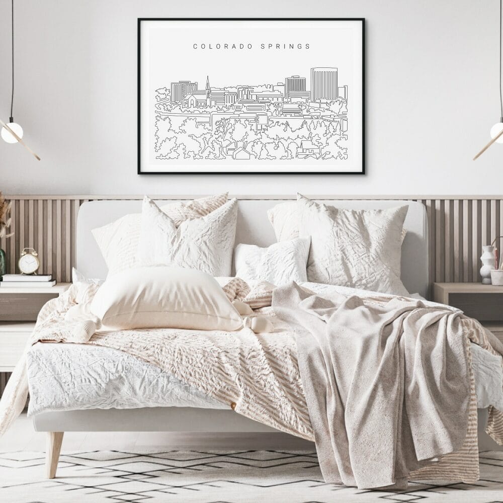 Colorado Springs Skyline Art Print for Bedroom Colorado Springs Skyline Art Print for Bedroom