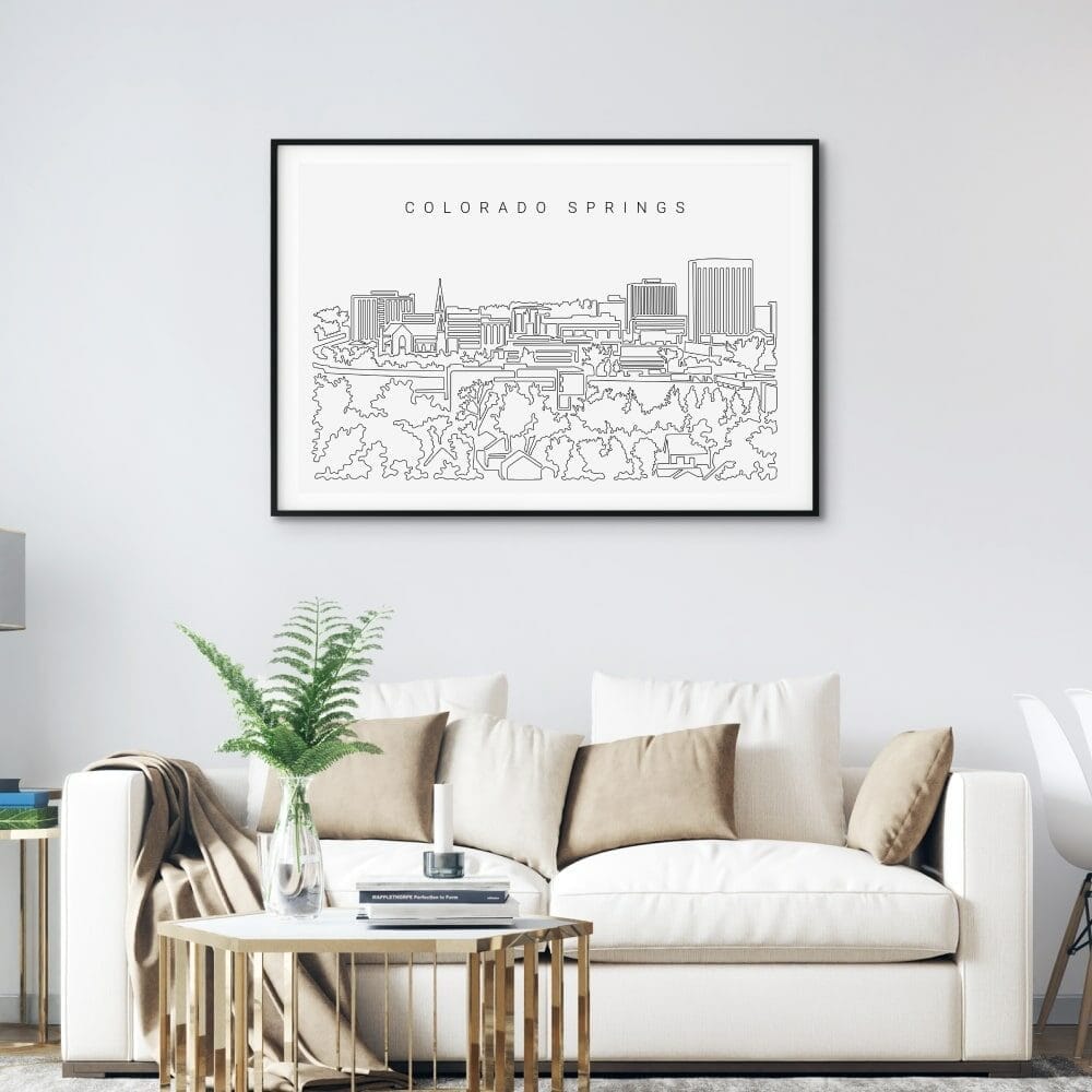 Colorado Springs Skyline Art Print for Living Room Colorado Springs Skyline Art Print for Living Room