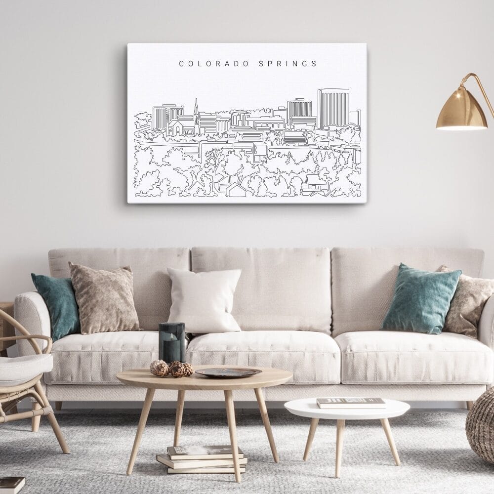 Colorado Springs Skyline Canvas Art Print - Living Room Colorado Springs Skyline Canvas Art Print - Living Room