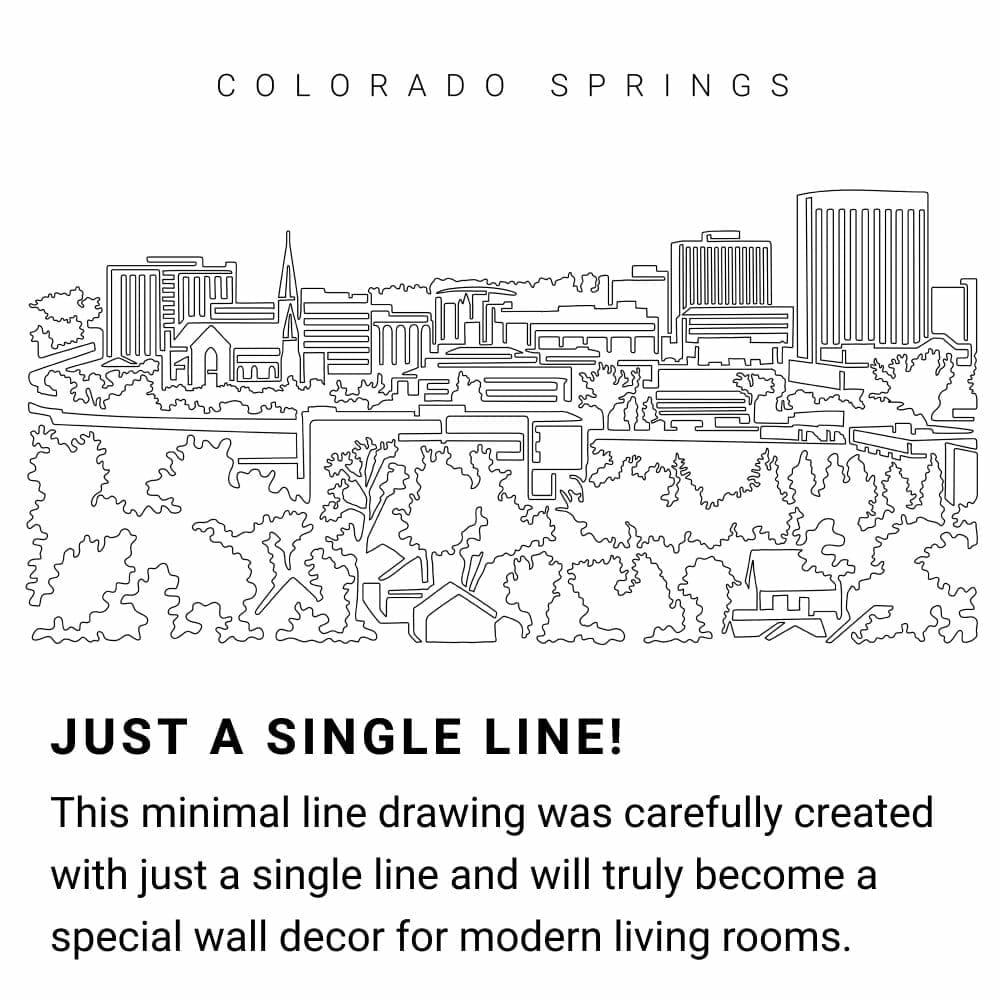 Colorado Springs Skyline Continuous Line Drawing Art Work Colorado Springs Skyline Continuous Line Drawing Art Work