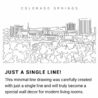 Colorado Springs Skyline Continuous Line Drawing Art Work