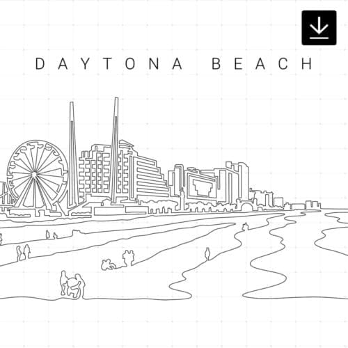 Daytona Beach Skyline Vector Art - Digital Download