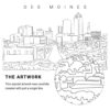 Des Moines Iowa Vector Art - Single Line Art Detail
