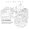 Des Moines Iowa Vector Art - Single Line Art Detail