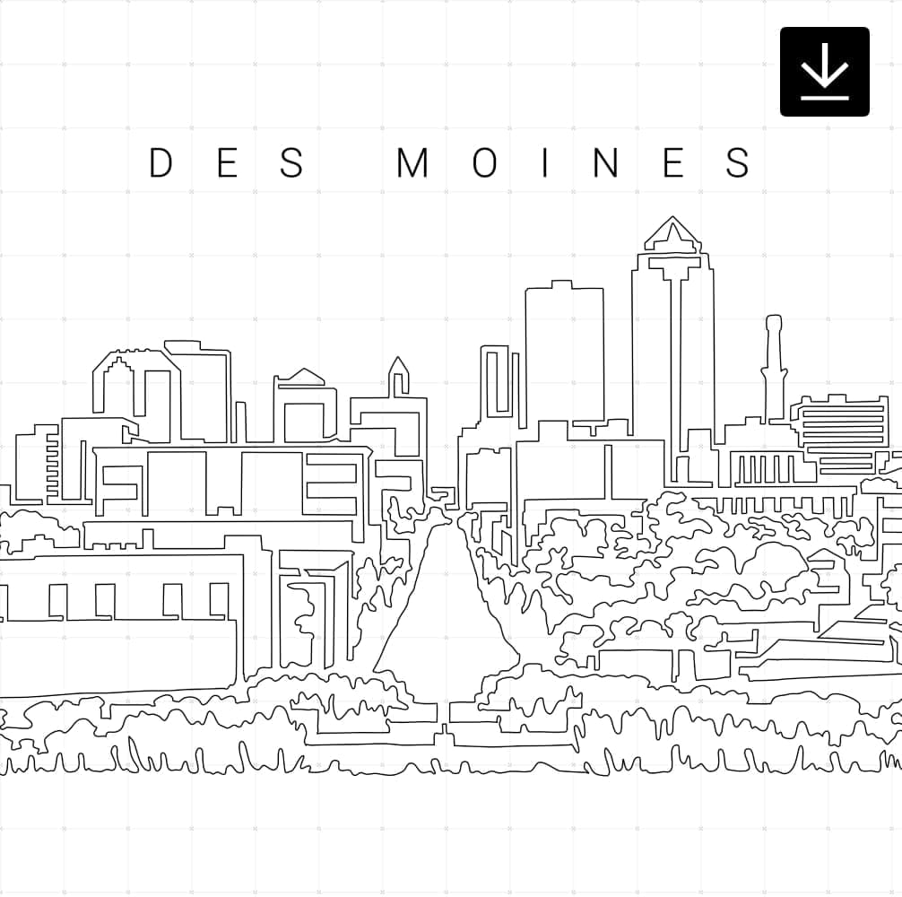 Des Moines Skyline SVG - Download