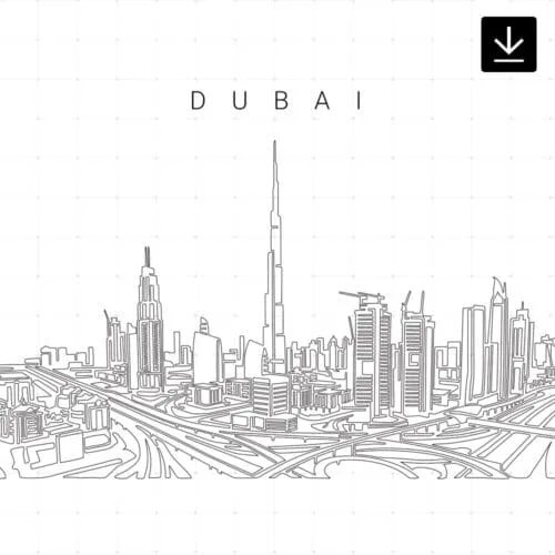 Dubai Skyline SVG - Download