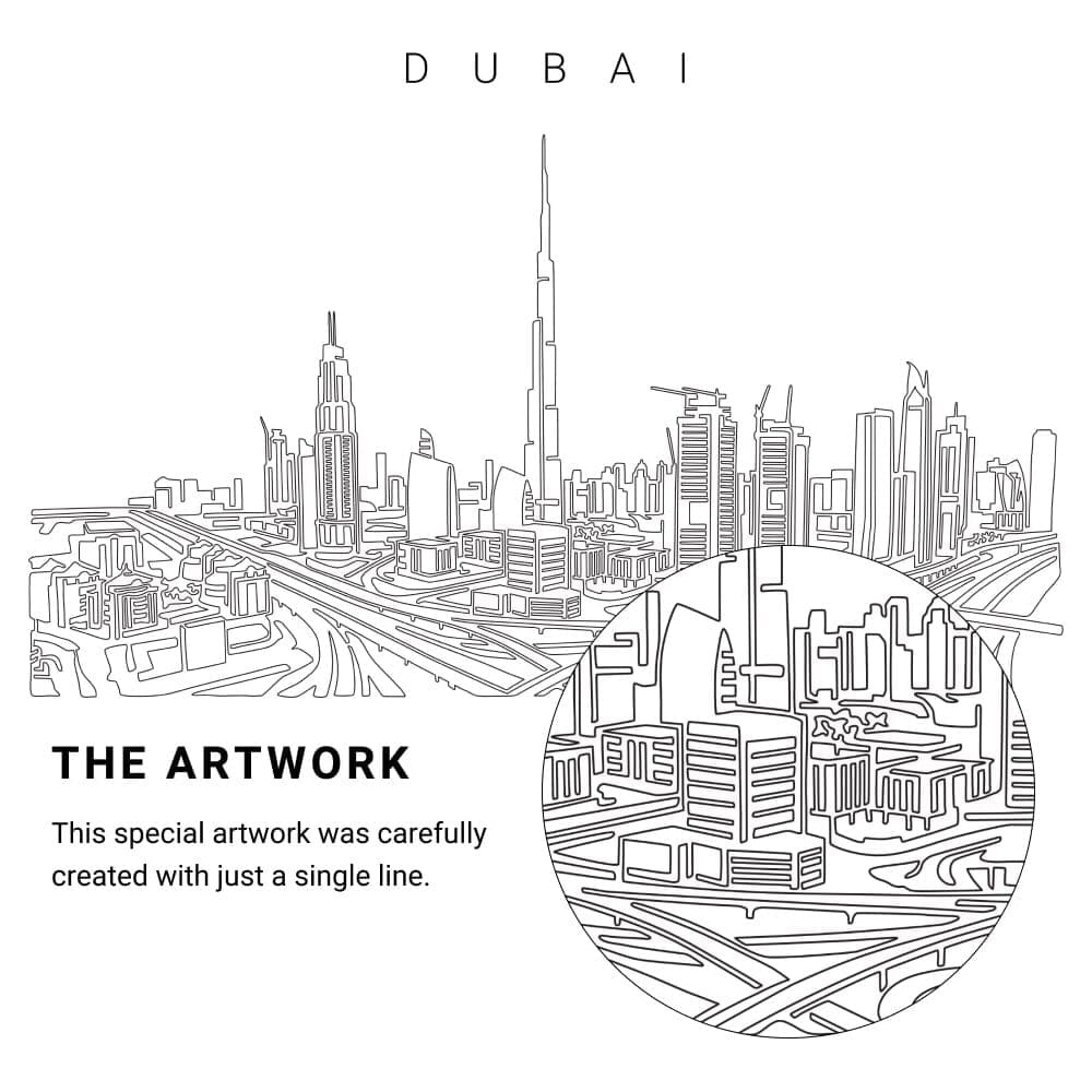 Dubai Skyline Vector Art - Single Line Art Detail Dubai Skyline Vector Art - Single Line Art Detail