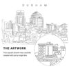 Durham NC Vector Art - Single Line Art Detail