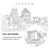 Durham NC Vector Art - Single Line Art Detail