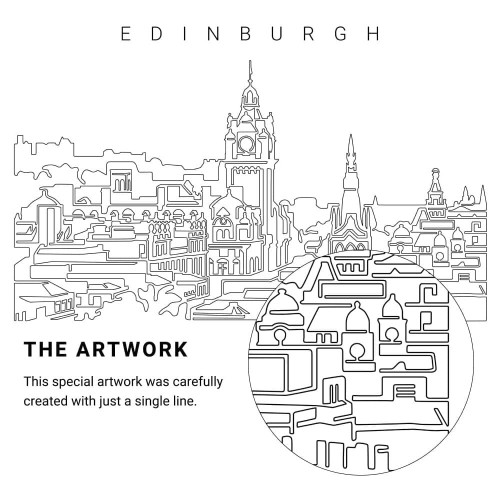 Edinburgh Scotland Vector Art - Single Line Art Detail Edinburgh Scotland Vector Art - Single Line Art Detail