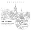 Edinburgh Scotland Vector Art - Single Line Art Detail