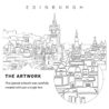 Edinburgh Scotland Vector Art - Single Line Art Detail