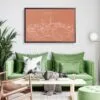 Framed Omaha Skyline Wall Art for Living Room - Dark