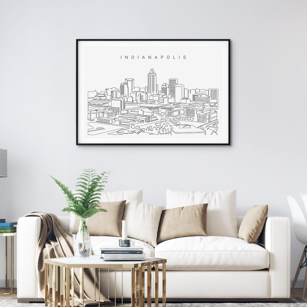 Indianapolis Skyline Art Print for Living Room Indianapolis Skyline Art Print for Living Room