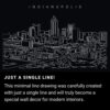 Indianapolis Skyline One Line Drawing Art - Dark