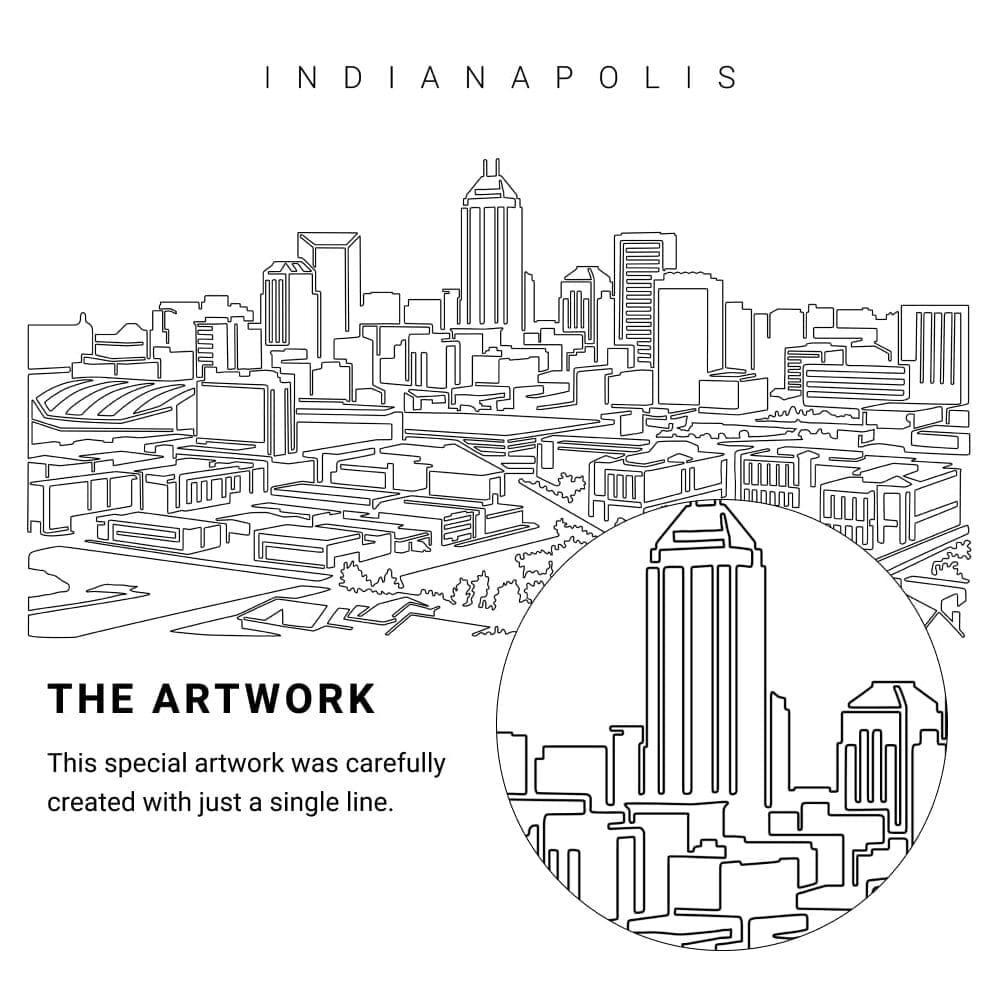Indianapolis Vector Art - Single Line Art Detail Indianapolis Vector Art - Single Line Art Detail