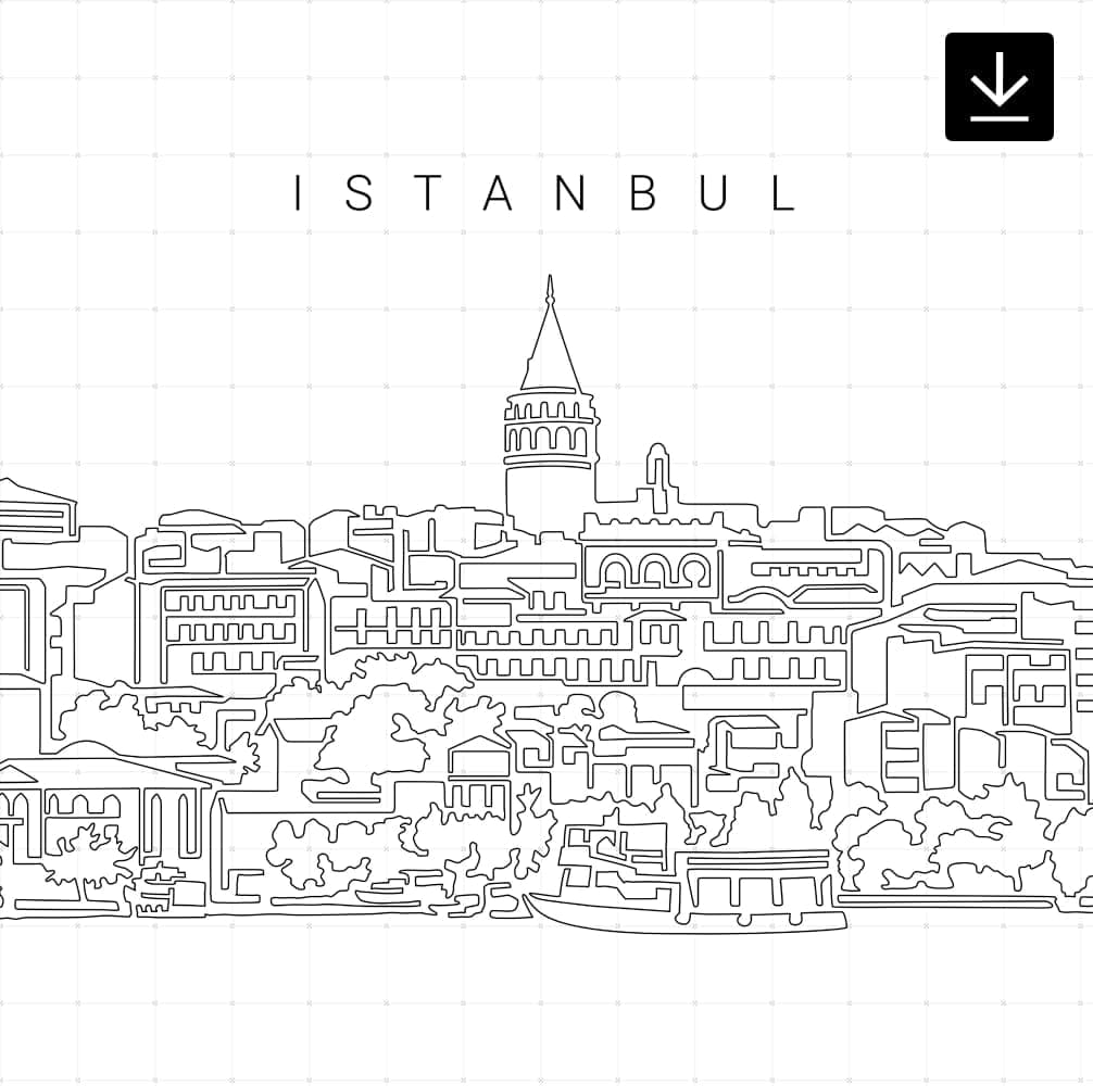 Istanbul Skyline Vector Art – Digital Download