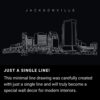Jacksonville Skyline One Line Drawing Art - Dark