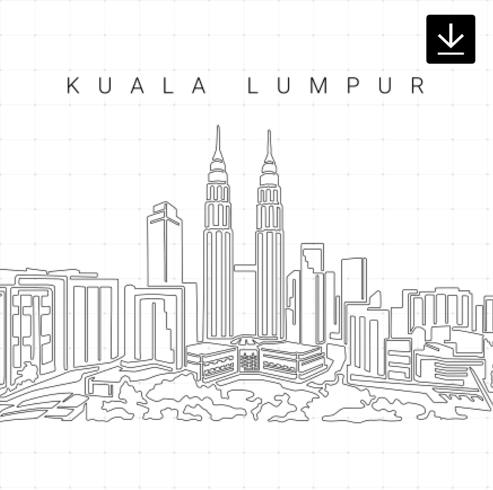 Kuala Lumpur Skyline Vector Art – Digital Download