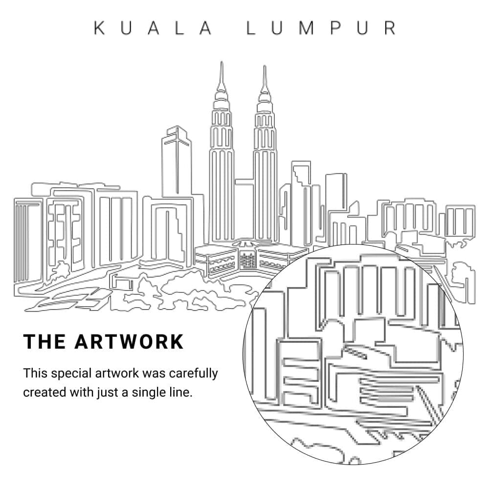 Kuala Lumpur Vector Art - Single Line Art Detail Kuala Lumpur Vector Art - Single Line Art Detail