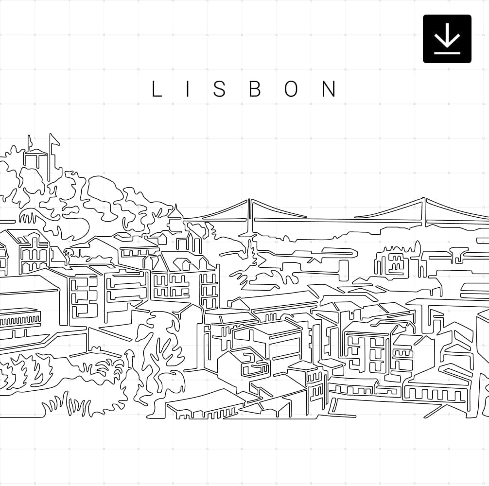 Lisbon Skyline Vector Art – Digital Download