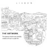 Lisbon Skyline Vector Art - Single Line Art Detail