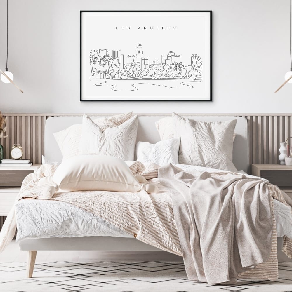 Los Angeles Skyline Art Print for Bedroom Los Angeles Skyline Art Print for Bedroom