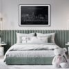 Los Angeles Skyline Art Print for Bedroom - Dark