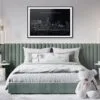 Los Angeles Skyline Art Print for Bedroom - Dark