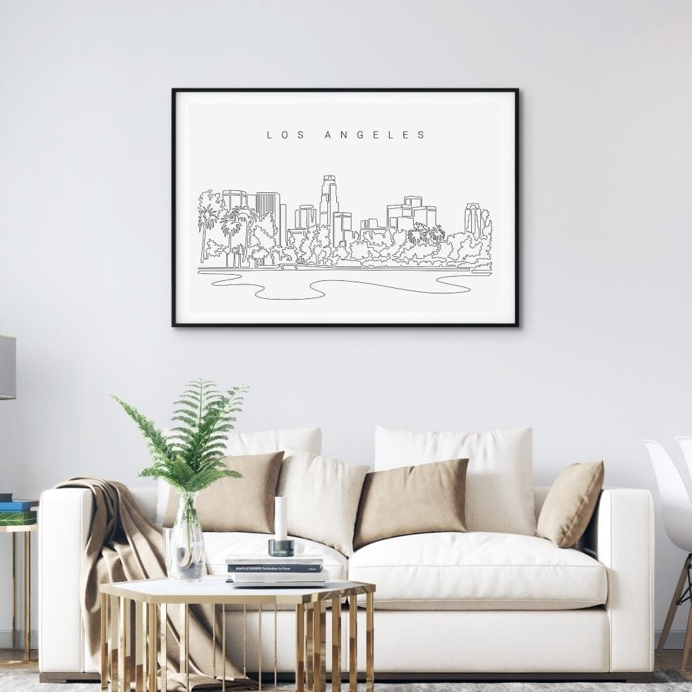 Los Angeles Skyline Art Print for Living Room Los Angeles Skyline Art Print for Living Room