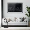 Los Angeles Skyline Art Print for Living Room - Dark