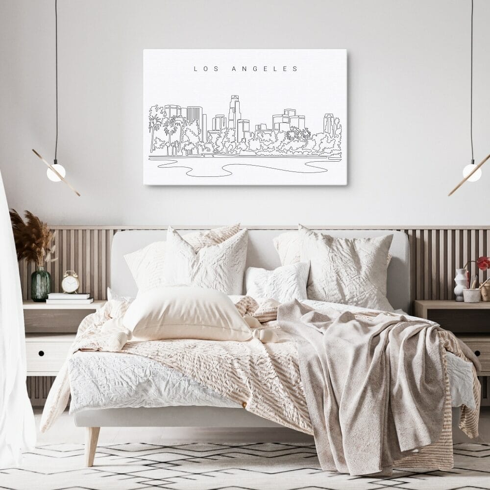 Los Angeles Skyline Canvas Art Print - Bed Room Los Angeles Skyline Canvas Art Print - Bed Room