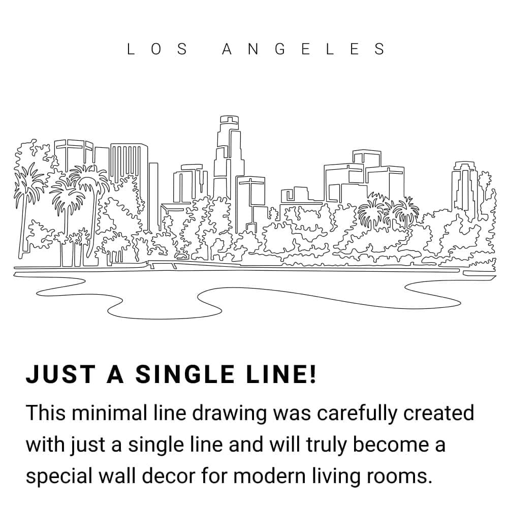 Los Angeles Skyline Continuous Line Drawing Art Work Los Angeles Skyline Continuous Line Drawing Art Work