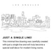 Los Angeles Skyline Continuous Line Drawing Art Work