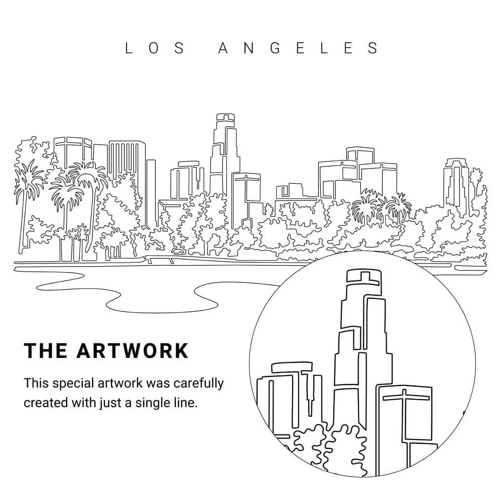 Los Angeles Vector Art - Single Line Art Detail Los Angeles Vector Art - Single Line Art Detail