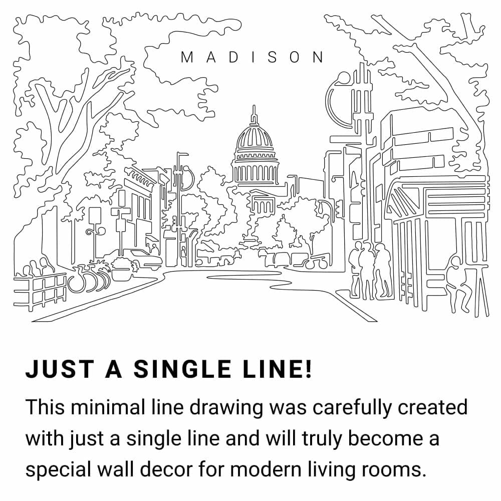 Madison WI Continuous Line Drawing Art Work Madison WI Continuous Line Drawing Art Work