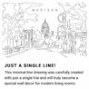 Madison WI Continuous Line Drawing Art Work