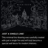 Madison WI One Line Drawing Art - Dark
