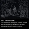 Madison WI One Line Drawing Art - Dark