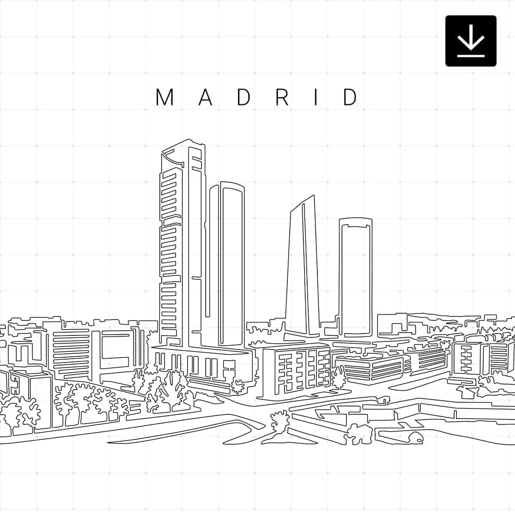 Madrid Skyline Vector Art – Digital Download