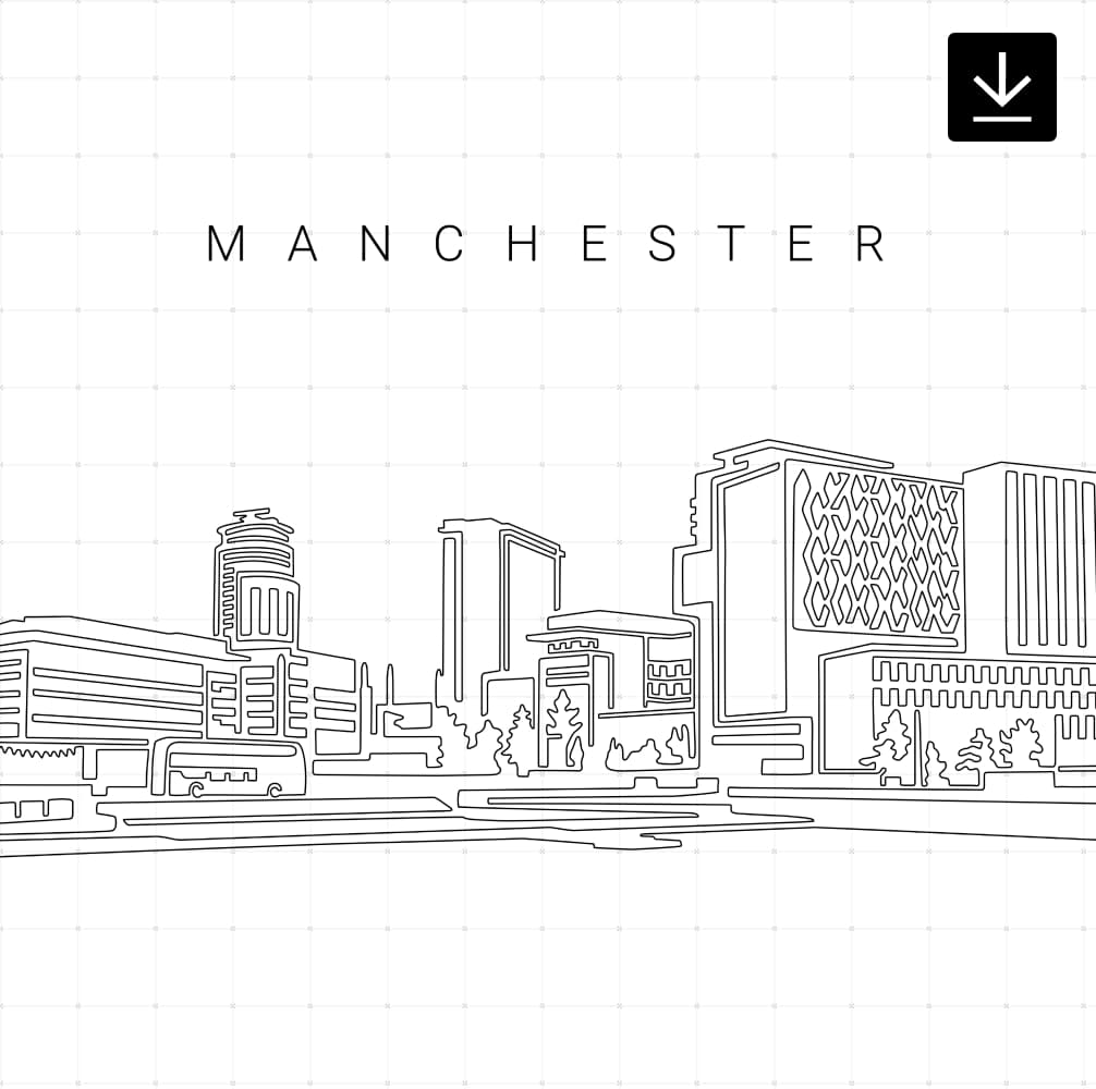 Manchester Skyline Vector Art – Digital Download