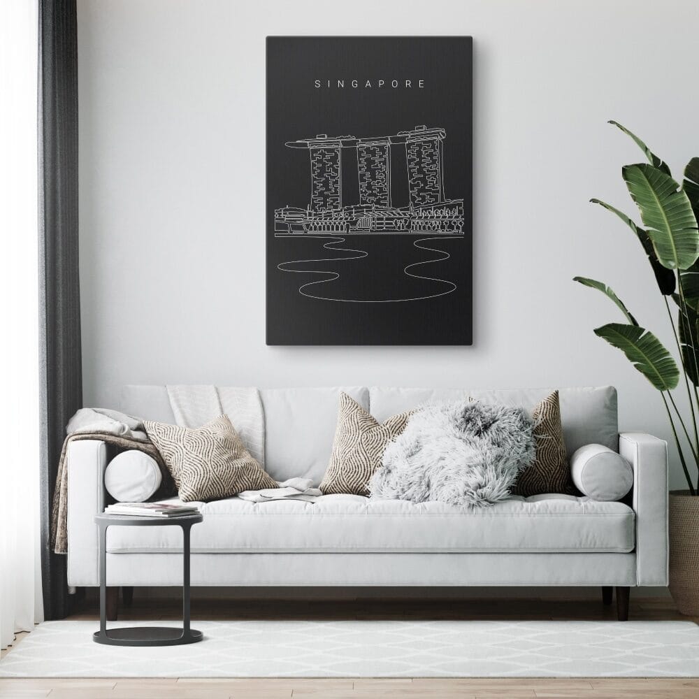 Marina Bay Sands Canvas Art Print for Living Room- Portrait - Dark Marina Bay Sands Canvas Art Print for Living Room- Portrait - Dark