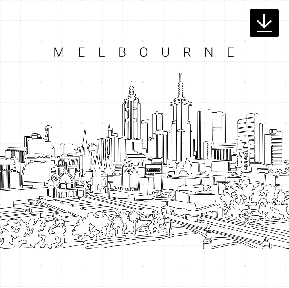 Melbourne Skyline SVG - Download