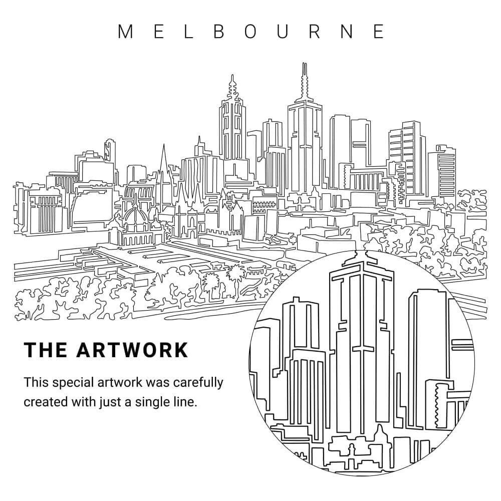 Melbourne Vector Art - Single Line Art Detail Melbourne Vector Art - Single Line Art Detail