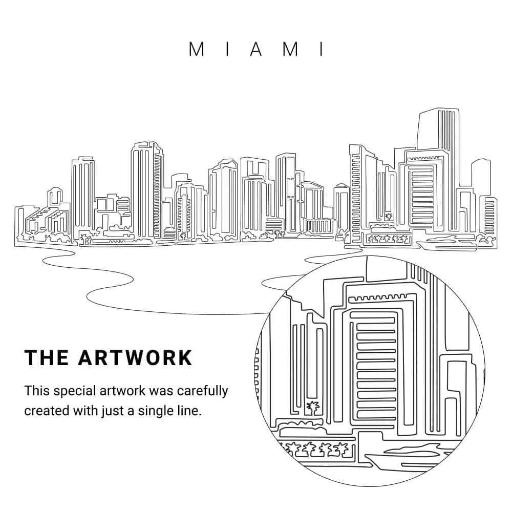 Miami Vector Art - Single Line Art Detail Miami Vector Art - Single Line Art Detail