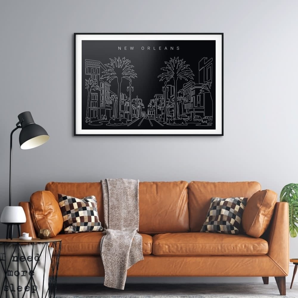 New Orleans Art Print for Living Room - Dark-1 New Orleans Art Print for Living Room - Dark-1