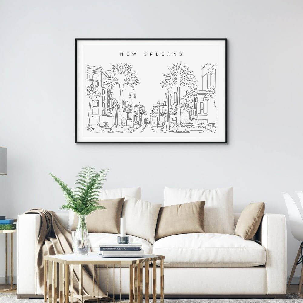 New Orleans Skyline Art Print for Living Room New Orleans Skyline Art Print for Living Room