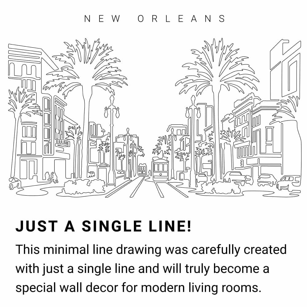 New Orleans Skyline Continuous Line Drawing Art Work New Orleans Skyline Continuous Line Drawing Art Work