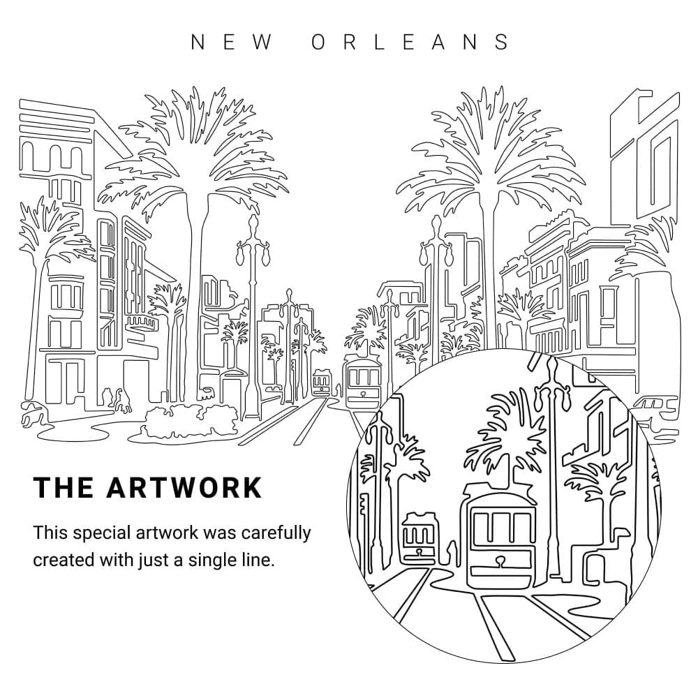 New Orleans Vector Art - Single Line Art Detail New Orleans Vector Art - Single Line Art Detail