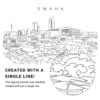 Omaha City Vector Art - Single Line Art Detail